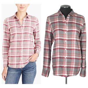 J.Crew Mercantile – Pink and Gray Plaid Collared Button Down Shirt – Medium
